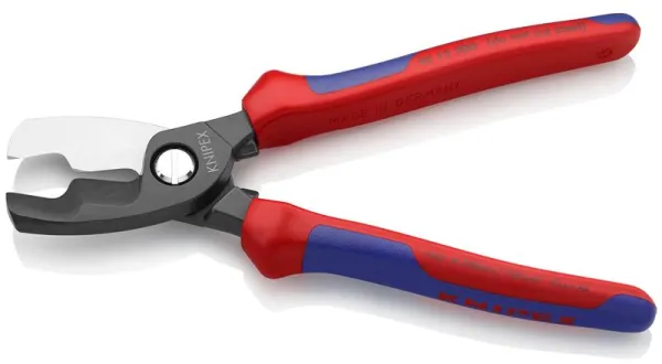 Knipex Cizalla de cables con doble filo pavonada, con mango multicomponente 200 mm