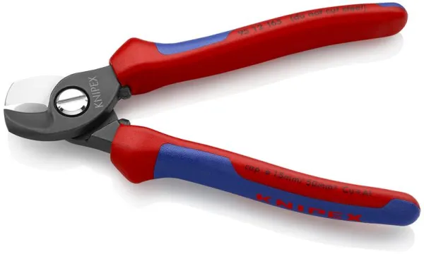 Tijeras para cables Knipex pavonadas, con mango multicomponente 165 mm
