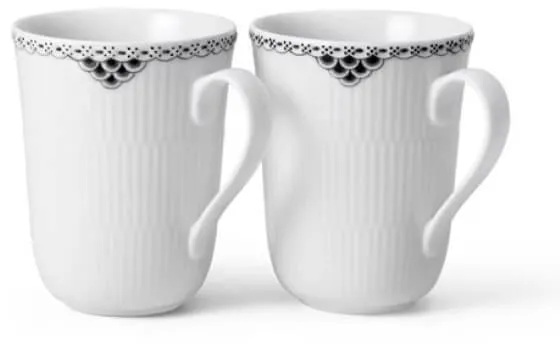Royal Copenhagen Sort Riflet Blonde taza 33 cl 2 uds