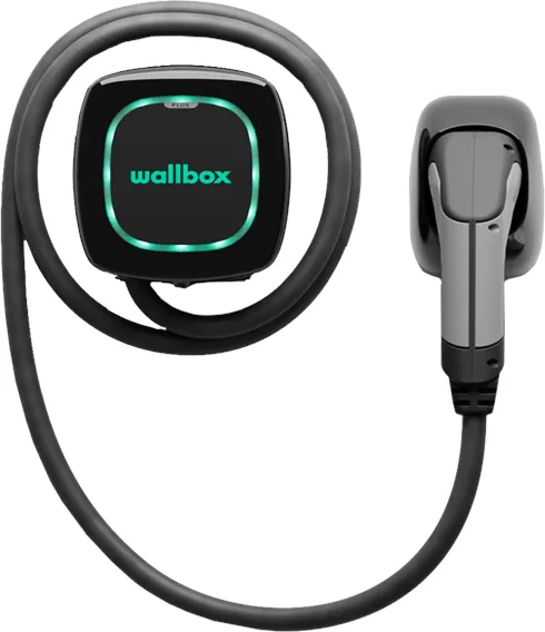 Wallbox Pulsar Plus caja de carga con Wi-Fi, 22 kW, 7 metros, Tipo 2, negro