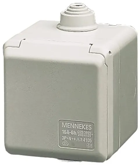 Toma de corriente exterior Mennekes CEE de 3 polos 16A 230V IP44 6H 4102