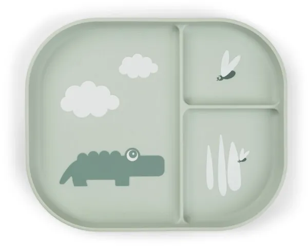 Plato dividido Foodie Croco Verde