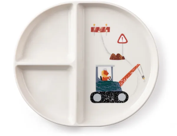 Tastii, plato con 3 compartimentos, Busy Builders