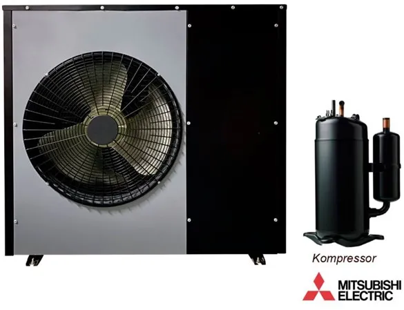 Bomba de calor aire/agua Andersen Electric Nordic One con WiFi, 12kW, Negro