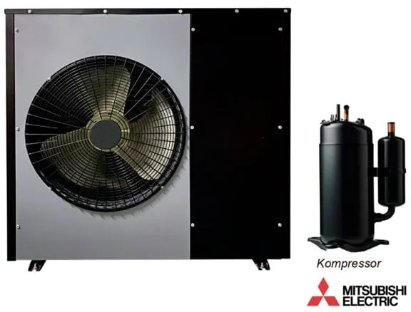 Bomba de calor aire/agua Andersen Electric Nordic One con WiFi, 7kW, Negro